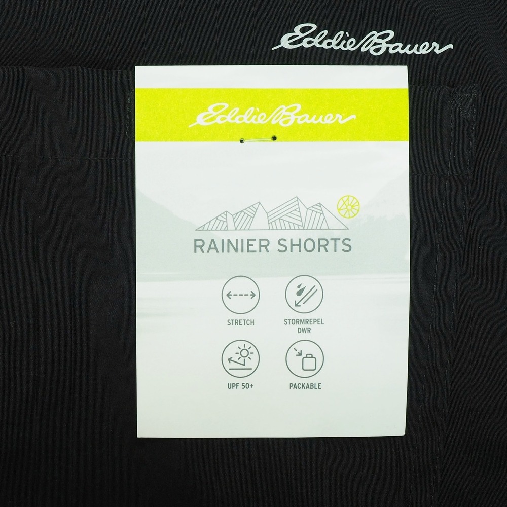 New Eddie Bauer Rainier Chino Shorts Mens 50 Black Stretch Outdoor Hiking Tech - Picture 5 of 7